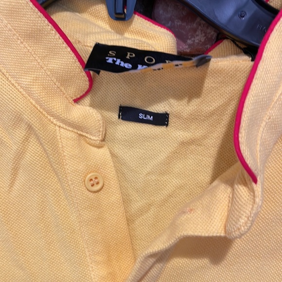 The Kooples polo shirt yellow slim fit size medium NWT - Picture 3 of 5